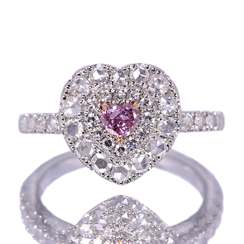 JQ238☆高級 Type2A 大粒ピンクダイヤ0.245ct pt リング鑑付 ピンク