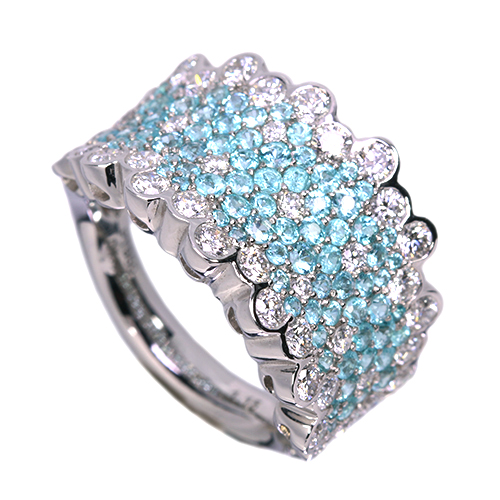 パライバトルマリン 1.1ct ダイヤモンド 1.4ct プラチナ リング(指輪