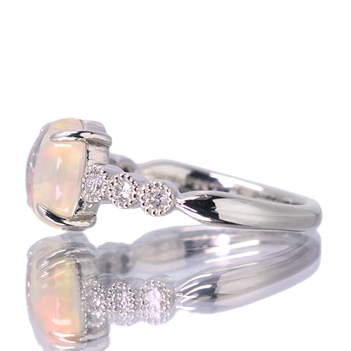 婚約指輪 ダイヤ 安い プラチナ リング エチオピアオパール ダイヤモンド 指輪 pt900 ミル打ち エンゲージリング ピンキーリング 女性 送料無料 セール SALE 婚約指輪 エンゲージリング ゴールド リング エチオピア