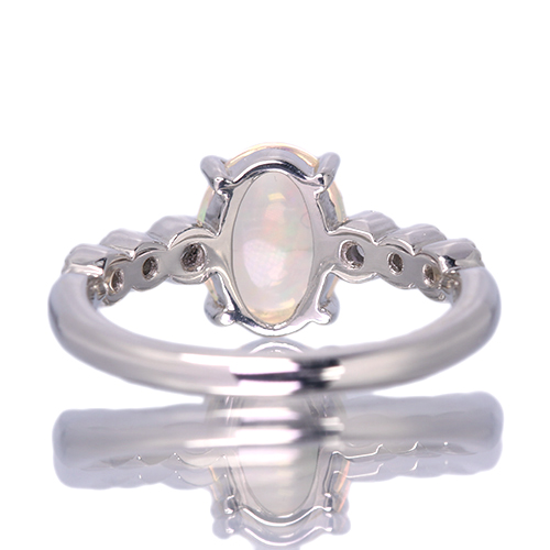 エチオピア産ウェロオパール 1.3ct ダイヤモンド プラチナ リング(指輪
