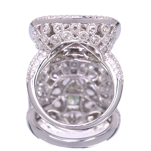 Green 0.87ctルビー&0.65ctダイヤモンドプラチナリング グリーンダイヤモンド 0.58ct/FIYG ピンクダイヤモンド 0.19ct