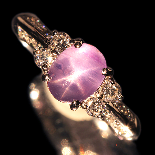 スターサファイア 2.5ct ダイヤモンド 0.4ct プラチナ リング