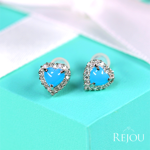 第441回抽選販売＞ハートシェイプターコイズ 0.7ct ダイヤモンド