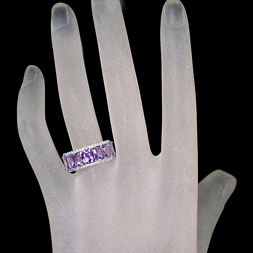 パープルサファイア 約4ct ダイヤモンド 0.3ct ホワイトゴールド