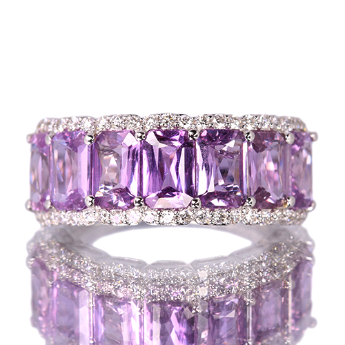 パープルサファイア 約4ct ダイヤモンド 0.3ct ホワイトゴールド