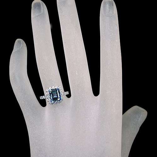 マ*カ様 ダイヤモンドプラチナリング サンタマリアアクアマリン 2.5ct ダイヤモンド 0.7ct プラチナ