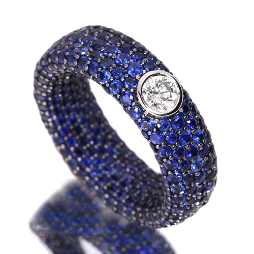 第444回抽選販売＞ブルーサファイア 7.4ct ダイヤモンド 0.2ct/D