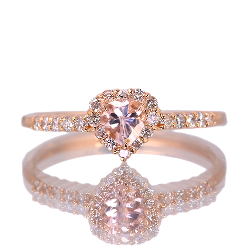 Juvelia モルガナイト　リング モルガナイト 3.3ct ダイヤモンド 約0.4ct ホワイトゴールド