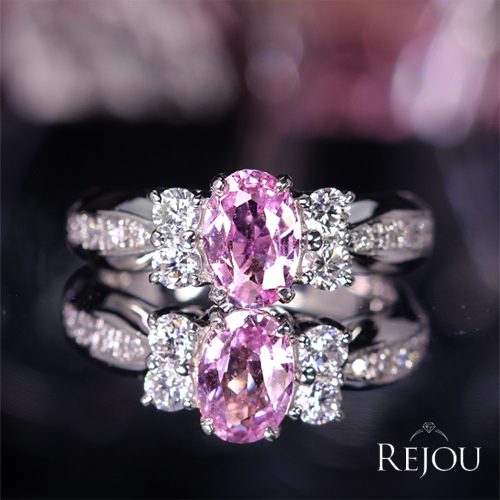 非加熱パパラチアサファイア 1.1ct ダイヤモンド 0.4ct プラチナ