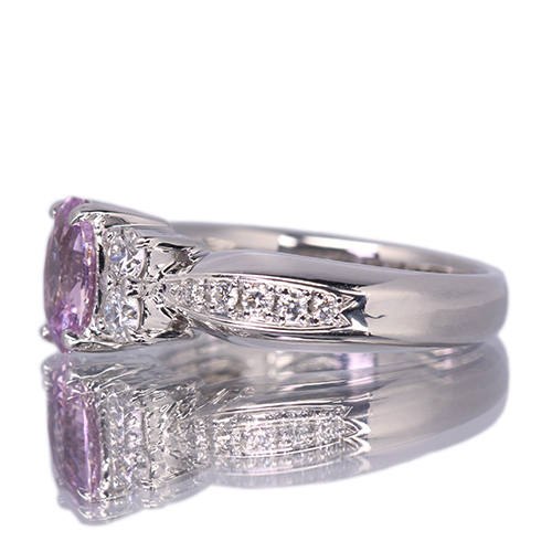 非加熱パパラチアサファイア 1.1ct ダイヤモンド 0.4ct プラチナ