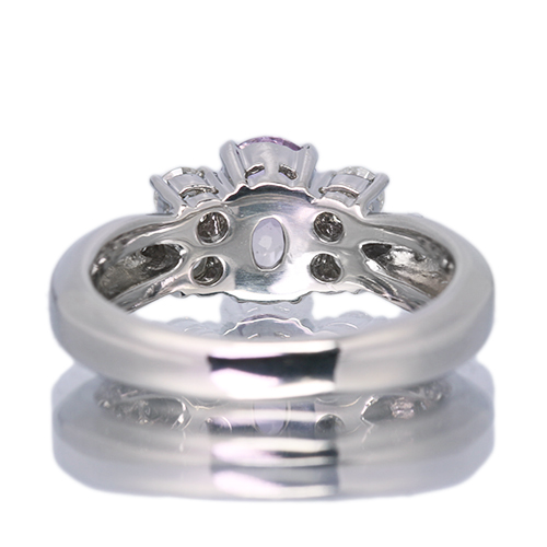 非加熱パパラチアサファイア 1.1ct ダイヤモンド 0.4ct プラチナ