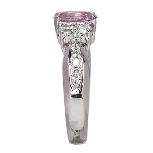 非加熱パパラチアサファイア 1.1ct ダイヤモンド 0.4ct プラチナ