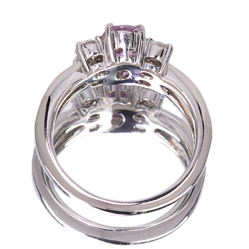 非加熱パパラチアサファイア 1.1ct ダイヤモンド 0.4ct プラチナ
