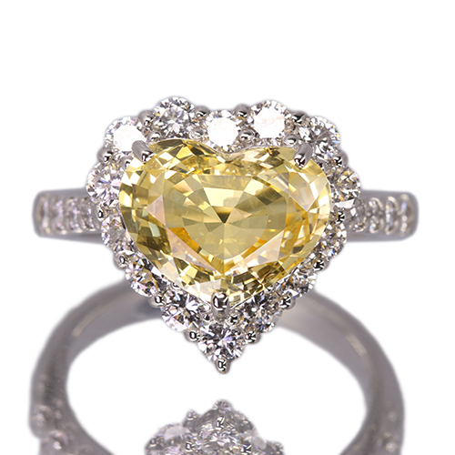 第445回抽選販売＞非加熱ハートシェイプイエローサファイア 3.8ct