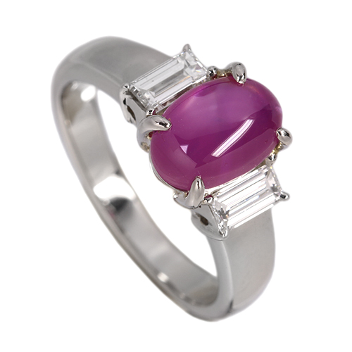 ピンクスターサファイア 2.3ct ダイヤモンド 0.5ct プラチナ