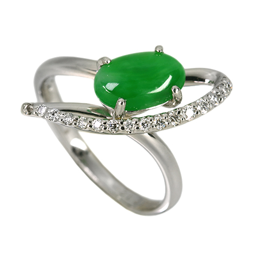 翡翠（ヒスイ） 1.2ct ダイヤモンド プラチナ リング(指輪