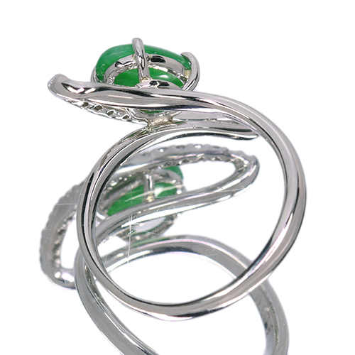 翡翠（ヒスイ） 1.2ct ダイヤモンド プラチナ リング(指輪