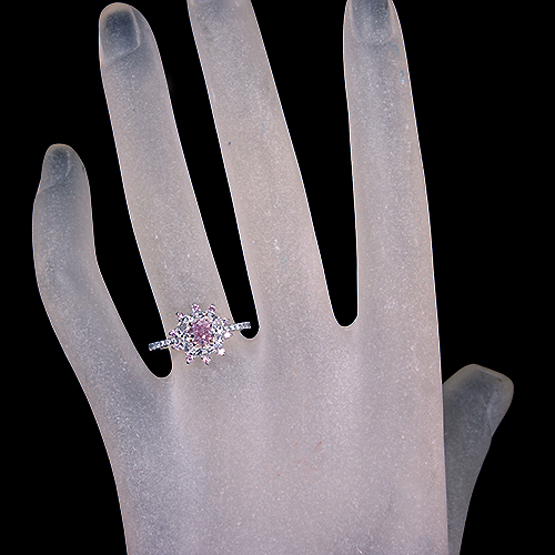 じゅん ピンクアゼツライト ダイヤカット ピンクダイヤモンド 0.51ct/FPP/SI2 ピンクダイヤモンド 0.12ct ローズ