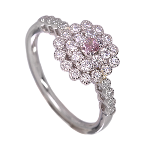 ピンクダイヤモンド 0.11ct/FIPP/SI2 ダイヤモンド 0.3ct プラチナ