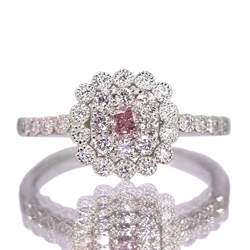 ピンクダイヤモンド 0.11ct/FIPP/SI2 ダイヤモンド 0.3ct プラチナ
