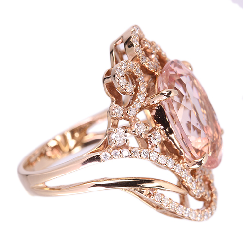 咲良 ★K18PGモルガナイトリング　14.5号 モルガナイト0.87ct モルガナイト 5.5ct ダイヤモンド 0.6ct ピンクゴールド リング