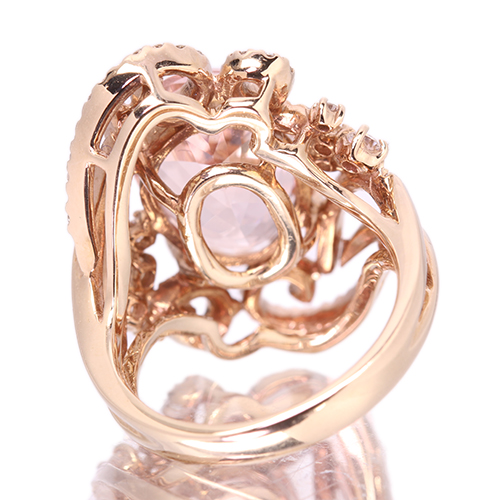 モルガナイト 5.5ct ダイヤモンド 0.6ct ピンクゴールド リング