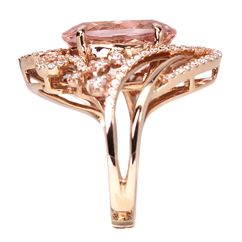 22/美品 K18PG モルガナイト5.37ct ダイヤ計0.52 リング 指輪 22/美品 K18PG モルガナイト5.37ct ダイヤ計0.52 リング 指輪 22/美品