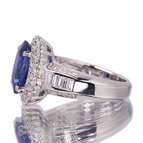 超美品　サファイア リング ロシアンブルー 10ct コーンフラワーブルーサファイア 4ct ダイヤモンド 1.1ct