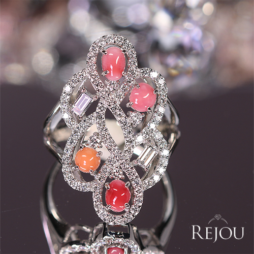 コンクパール 1.4ct ダイヤモンド 約1ct プラチナ リング(指輪)【品質