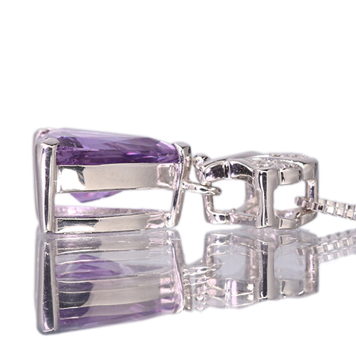 パープルサファイア 3.3ct ダイヤモンド ホワイトゴールド ネックレス
