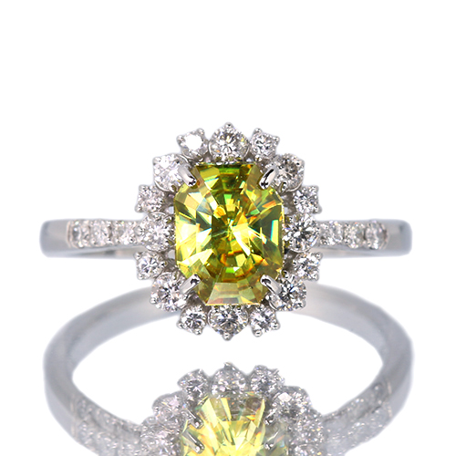 第448回抽選販売＞スフェーン 1.1 ctダイヤモンド 0.3ct プラチナ 