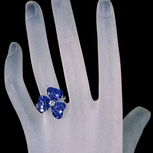 天然ブルーサファイア1.44ct Pt900 リング ダイヤ0.18ct サファイア ダイヤモンドリング SA 0.69ct D 0.14ct Pt900 JGGC
