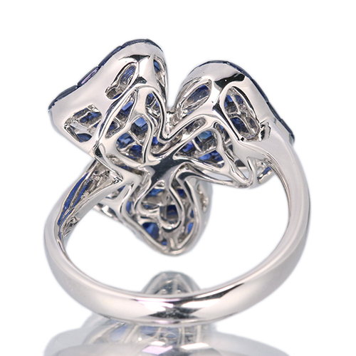 ブルーサファイア 5.0ct ダイヤモンド 0.18ct ホワイトゴールド リング