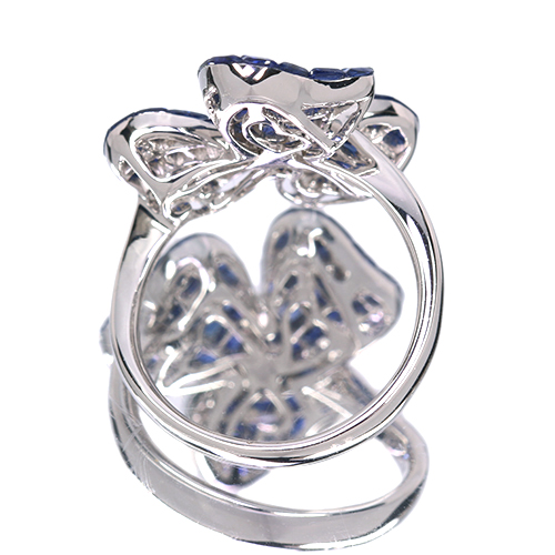 ブルーサファイア 5.0ct ダイヤモンド 0.18ct ホワイトゴールド リング