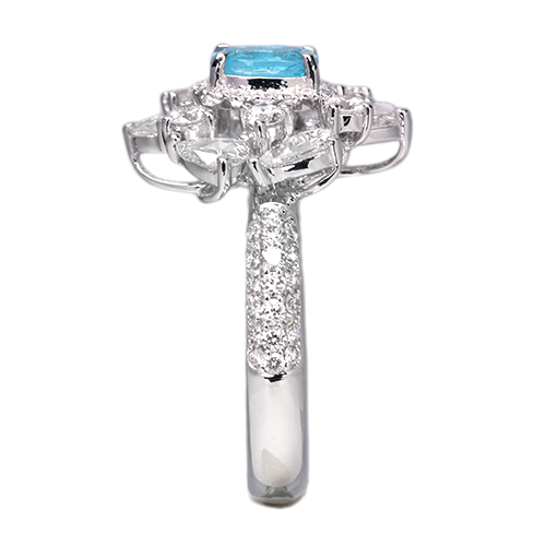 新作＞ブラジル産パライバトルマリン 0.58ct ダイヤモンド 1.7ct