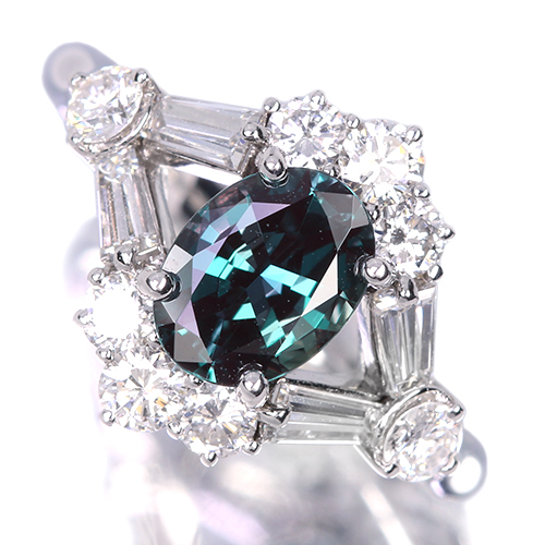 ブラジル産アレキサンドライト 0.5ct ダイヤモンド プラチナ