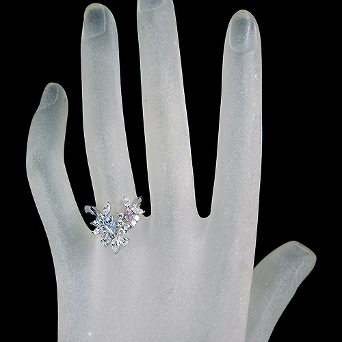 としちゃんページ「ptダイヤリング」 新作＞ブルーダイヤモンド 0.37ct/FB ピンクダイヤモンド 0.16ct