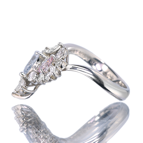 ブルーダイヤモンド 0.37ct/FB ピンクダイヤモンド 0.16ct/FPP/SI2