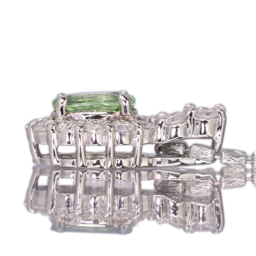 ミントグリーンガーネット 約1.3ct ダイヤモンド 0.8ct プラチナ