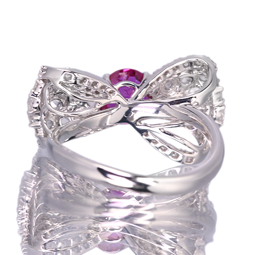 た*か様 モゴック産 ビルマ産 非加熱ルビー ダイヤモンド ソリティアリング　K K18非加熱ルビーリング ミャンマー・モゴック産 非加熱ルビー