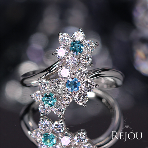 パライバトルマリン 0.3ct ダイヤモンド 1.2ct プラチナ リング(指輪