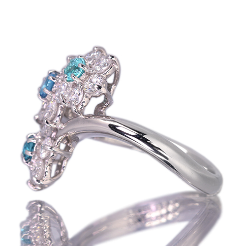 パライバトルマリン 0.3ct ダイヤモンド 1.2ct プラチナ リング(指輪