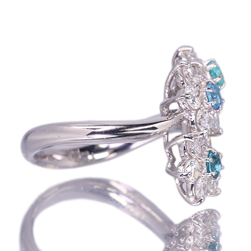 パライバトルマリン 0.3ct ダイヤモンド 1.2ct プラチナ リング(指輪