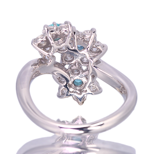 パライバトルマリン 0.3ct ダイヤモンド 1.2ct プラチナ リング(指輪