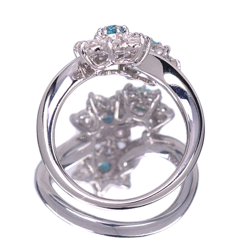 パライバトルマリン 0.3ct ダイヤモンド 1.2ct プラチナ リング(指輪