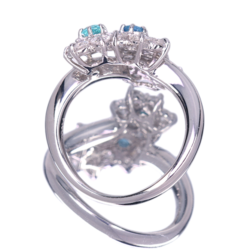 パライバトルマリン 0.3ct ダイヤモンド 1.2ct プラチナ リング(指輪 