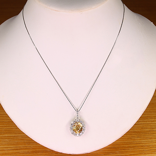 オレンジサファイア 約5ct ダイヤモンド 0.8ct プラチナ