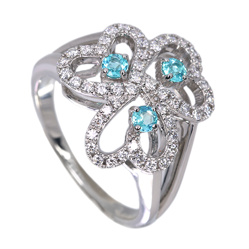 パライバトルマリン　ブラジル.キントス産0.34ct/ダイヤ0.29ctプラチナ パライバトルマリン ブラジル.キントス産0.34ct/ダイヤ0.29ctプラチナ