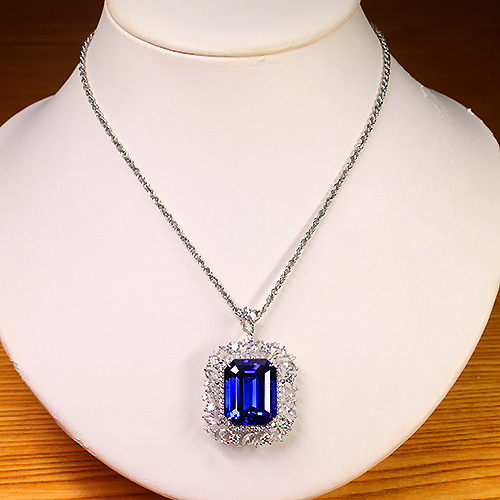 ブルータンザナイト 約30ct ダイヤモンド 3ct ホワイトゴールド