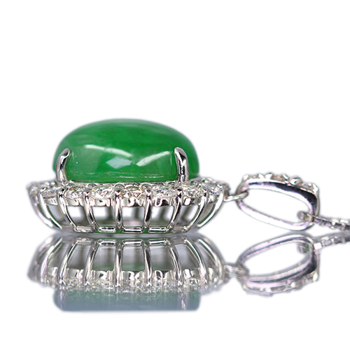 第451回抽選販売＞翡翠（ヒスイ） 9.7ct ダイヤモンド 1.0ct プラチナ